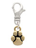 Mini Rounded Gold Tone Paw Clip On Charm