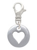 Pebble with Heart Cutout Clip On Charm