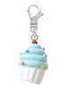 Resin White Cupcake with Blue Frosting Clip On Charm
