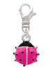 Mini Hot Pink Ladybug Clip On Charm
