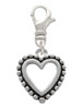 Open Heart with Beaded Border Clip On Charm