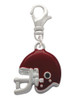 Small Maroon Football Helmet Clip On Charm