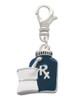 Blue Prescription Bottle Clip On Charm