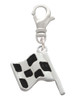 Checkered Race Flag Clip On Charm