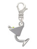 Martini Drink with Olive Clip On Charm