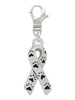 Small Antiqued Ribbon with Paws Clip On Charm