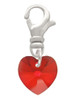 Red Crystal Heart Clip On Charm