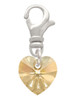 Gold Tone Crystal Heart Clip On Charm