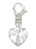 Clear Crystal Heart Clip On Charm