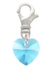 Hot Blue Crystal Heart Clip On Charm