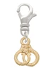 Mini Gold Tone Handcuffs Clip On Charm