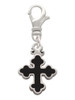Small Black Enamel Botonee Cross Clip On Charm