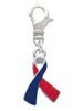 Red & Blue Awareness Ribbon Clip On Charm