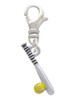 Enamel Softball and Bat Clip On Charm