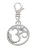 Om in Circle with Clear Crystal Clip On Charm