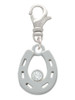 Horseshoe with Clear Crystal Clip On Charm