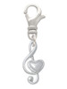 Medium Clef with Heart Clip On Charm