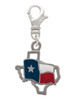 Texas Outline with Flag Clip On Charm