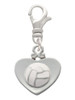 Volleyball in Heart Clip On Charm