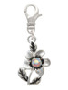 Flower with AB Crystal Clip On Charm