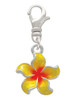 Yellow and Orange Plumeria Flower Clip On Charm