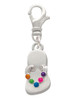 Multicolored Flip Flop Clip On Charm