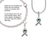 Scroll Ribbon with Green Crystal Clip On Charm