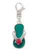 Tropical Blue Flip Flop with Pink Star Clip On Charm