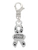 Small Paw Print Ribbon ''Animal Rescue'' Clip On Charm