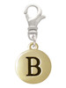 Capital Gold Tone Letter - B - Pebble Disc - Clip On Charm