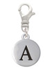 Capital Letter - A - Pebble Disc - Clip On Charm