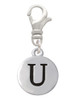 Capital Letter - U - Pebble Disc - Clip On Charm
