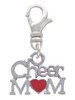 Cheer Mom with Red Heart Clip On Charm