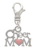 Cheer Mom with Pink Heart Clip On Charm