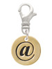 Gold Tone Disc 1/2'' - Symbol - At Sign - @ - Clip On Charm