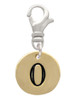 Gold Tone Disc 1/2'' Number - 0 - Clip On Charm
