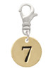 Gold Tone Disc 1/2'' Number - 7 - Clip On Charm
