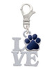 Love with Navy Blue Paw Clip On Charm