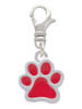 Medium Translucent Red Paw Clip On Charm