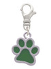 Medium Translucent Green Paw Clip On Charm