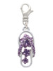 Purple Open Plumeria Flower Flip Flop Clip On Charm