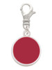 Small Maroon Enamel Disc Clip On Charm
