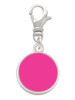 Small Hot Pink Enamel Disc Clip On Charm