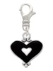 Black and White Enamel Heart Clip On Charm
