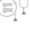 Small 2-D Green Trinity Knot Clip On Charm