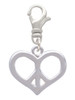 Heart Peace Sign Clip On Charm