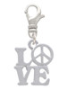 Love with Peace Sign Clip On Charm