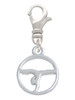 Gymnast Silhouette in 1/2'' Disc Clip On Charm