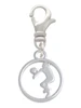 Volleyball Player Silhouette in 1/2'' Disc Clip On Charm