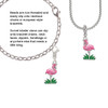 Hot Pink Enamel Flamingo with Grass Clip On Charm